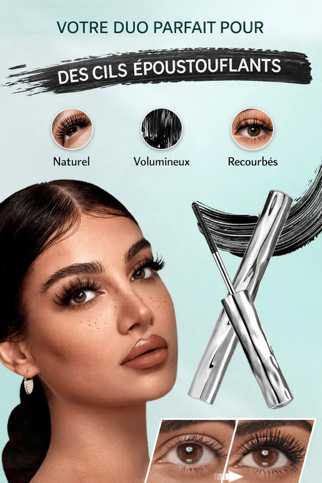 💥 Cofanetto mascara definitivo per ciglia più lunghe e incurvate