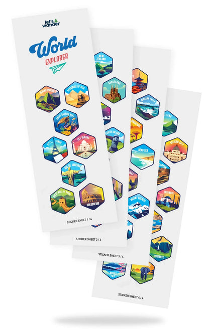 Lets Wander™ World Explorer Water Bottle + Sticker Set
