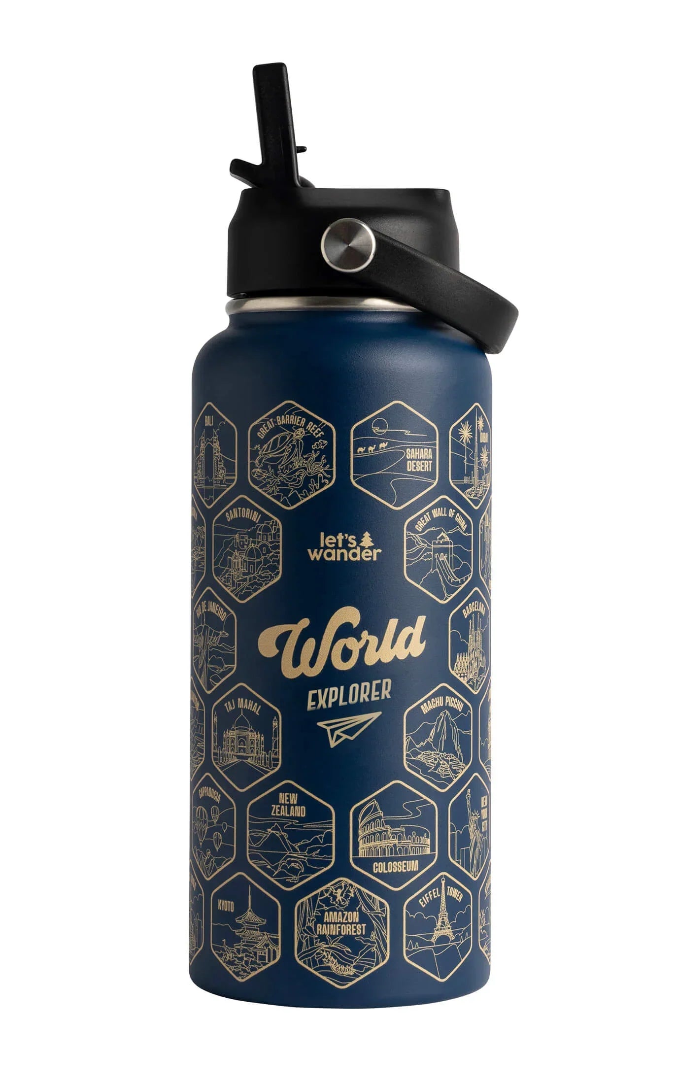 Lets Wander™ World Explorer Water Bottle + Sticker Set