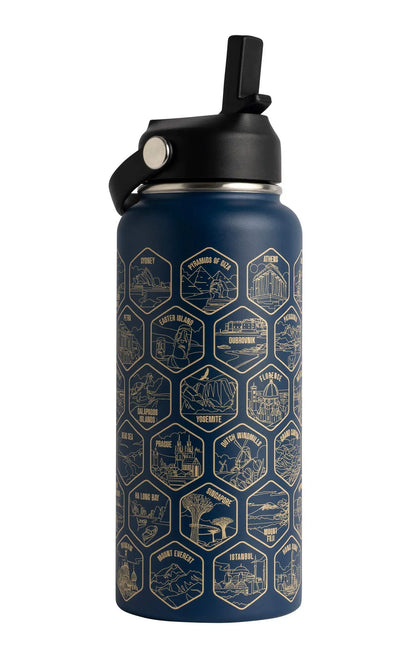 Lets Wander™ World Explorer Water Bottle + Sticker Set